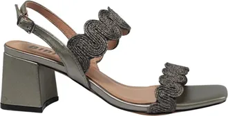 Bibi Lou High Heel Sandalen - Dames - Sandalen met hakken - Grijs - 38 EU - Leer - Schoenen