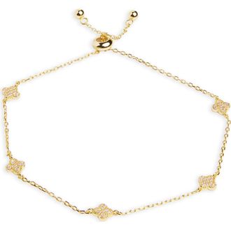 Argento Vivo Clover Station Slider Bracelet in Gold at Nordstrom