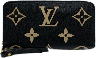 Louis Vuitton Empreinte Beige Black Leather Long Wallet (Bi-Fold) (Pre-Owned)