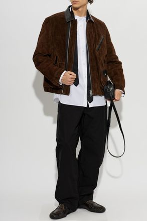 sacai Sacai Suede Jacket, Mens, Brown
