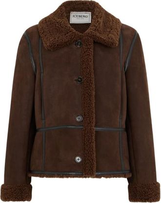 Iceberg Giacca in camoscio con dettaglio logo - - Jackets - Donna - Marrone - XS