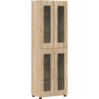 vidaXL Aparador Alto Con Estante Roble Sonoma 60 X 35 X 182 Cm Vidaxl