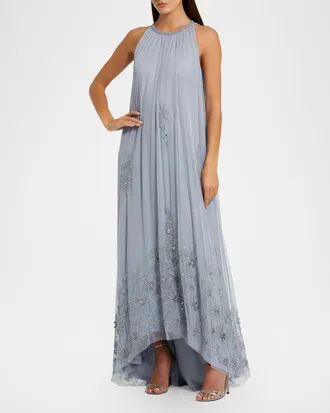 Mac Duggal Embellished Tulle Trapeze Gown