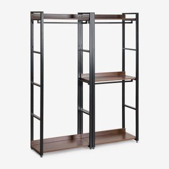 Sklum Sklum - Armario Modular Abierto De 2 Piezas Con Pechero En Acero Y Madera Ariaster
