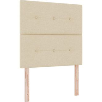 vidaXL LED Headboard with LED Strip Lights Cream 80 cm Polyester vidaXL