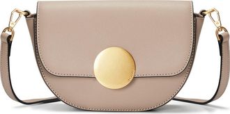 Oryany Lottie Leather Saddle Crossbody Bag in Taupe at Nordstrom