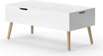 Vicco Mesa de centro Riga, Blanco, 100 x 44 cm Extensible