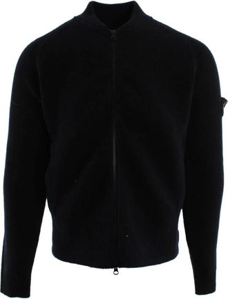 Stone Island Zip-throughs - Heren - Vesten met rits - Blauw - S - Wol - Hoodies & sweatvesten