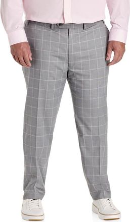 Michael Kors Big & Tall Windowpane Suit Pants in Grey at Nordstrom, Size 50 X 30