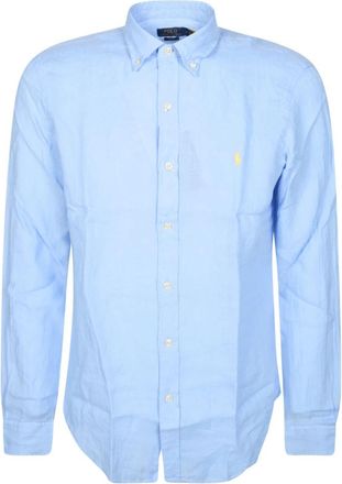 Polo Ralph Lauren Camicia Lino - Heren - Casual Overhemden - Blauw - M - Linnen - Overhemden