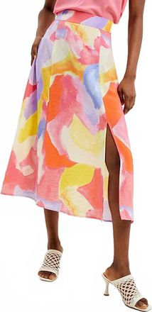 French Connection Isadora Faron Drape Slip Skirt In Summer Multi