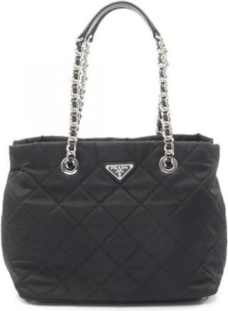 Prada Pre-owned Tote Bags, female, Black, Size: ONE SIZE Pre-owned Vintage Nylon Tote