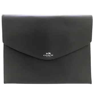 Coach Black Leather Clutch Bag (Pre-Owned)