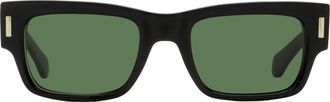 Ferragamo SF2011S Rectangular Rivet Acetate Sunglasses - Black