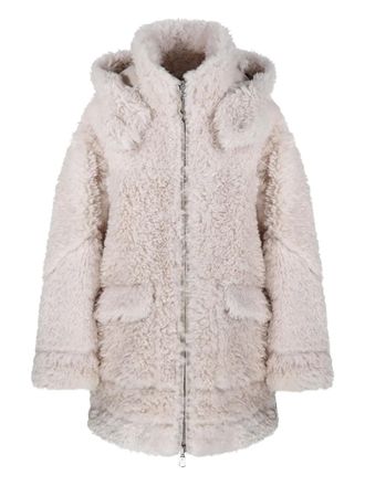 Urban Code Reversible hooded fleece-lined coat - women - Polyester/Polyurethane/Artificial Fur - L - Neutrals