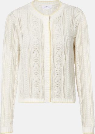 Velvet Daisy pointelle cotton-blend cardigan