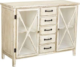 Wanderlust Deco Aparador De Madera Beige 120x44x89h Cm