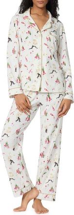 Bedhead Pajamas Print Stretch Cotton Pajamas in Bar A Vin at Nordstrom, Size Xx-Small