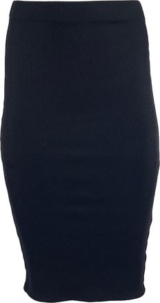 Anine Bing Fitted Knee Length Skirt in Black Nylon