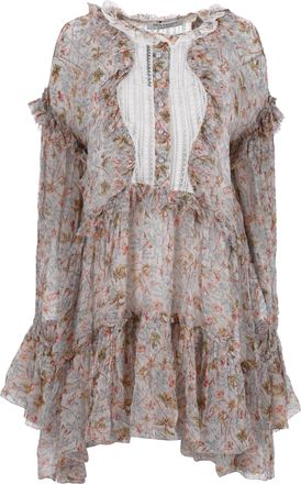 Philosophy di Lorenzo Serafini Gelaagde mini-jurk met bloemenprint in veelkleurige viscose