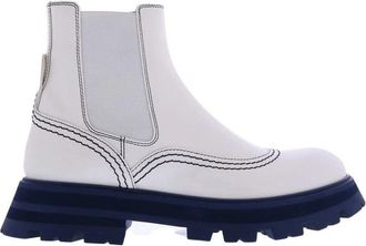 Alexander McQueen Wander Chelsea Boot Wit/Blauw - Dames - Chelseaboots - Wit - 38 EU - Schoenen