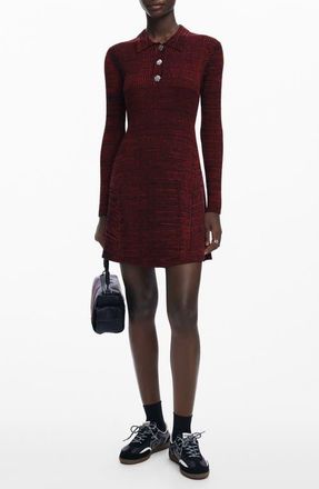 Desigual Marti Long Sleeve Minidress in Black at Nordstrom, Size X-Large