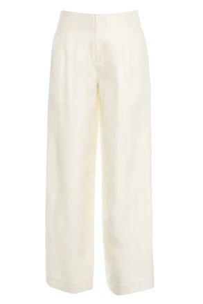 Staud Ivory Pierre Straight-Leg Wool-Blend Formal Pants