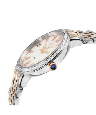 Gevril Group GV2 Womens Genoa 12535 Swiss Quartz Mother of Pearl Diamond Two-Tone Stainless Steel Watch - Silver & Gold - One Size