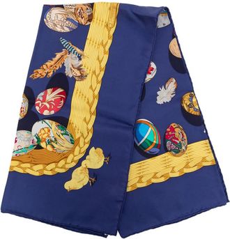 Herm&egrave;s Pre-owned Hermes Couvee d Hermes Silk Scarf 90 Ladies WQM7VODDTCA7H4IP