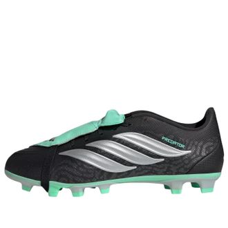 adidas Predator Club Fold-Over Tongue FG/MG Black Silver Metallic Pulse Mint IH2118