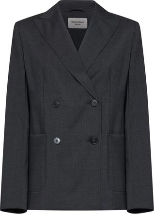 Max Mara Dames, Jassen, Grijs, Maat: M Wol