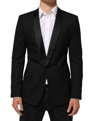Dolce & Gabbana Mens Black Martini 1 Button Suit Jacket Blazer Pl+se+wv