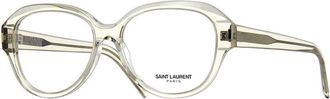 Saint Laurent Ladies Beige Oval Eyeglass Frames SL411 004