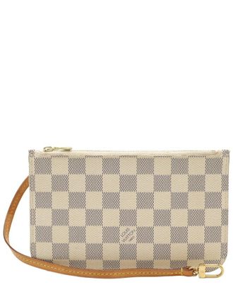 Louis Vuitton Beige Damier Azur Neverfull Pouch (Authentic Pre-Loved)