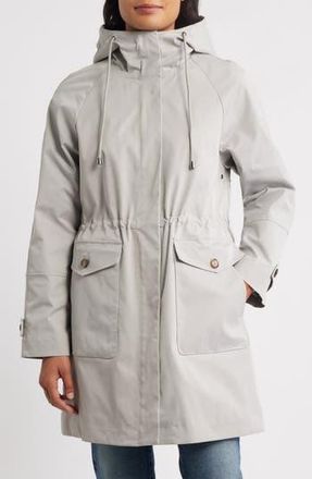 Bernardo Hooded Raincoat in Ash at Nordstrom Rack, Size X-Small