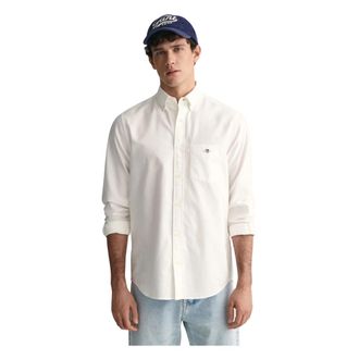 GANT Regular Fit Oxford Classic Overhemd - Heren - Casual Overhemden - Wit - M - Katoen - Overhemden