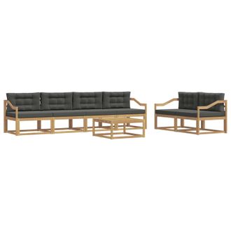 vidaXL Conjunto De Sof&aacute;s De Exterior 6 Pcs Blanco Y Antracita Vidaxl
