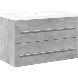 vidaXL 2 Piece Bathroom Furniture Set Concrete Grey Engineered Wood vidaXL