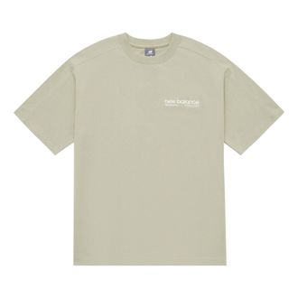New Balance Wordmark Logo T-Shirt Asia Sizing Khaki Green AMT42301-OVN