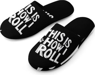 Generic Bowling This Is How I Roll Mens House Slippers Slip Indoor Slipper On Shoes Warm Outdoor