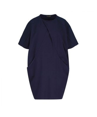M&oacute;veis Conquista Womens Navy Blue Batwing Style Dress with Pockets - Size X-Large