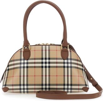 Burberry Womens Handbag Primrose Beige Check Canvas Cotton Handbags Hand Bags