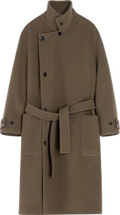 Christophe Lemaire Asymmetrical Belted Wrap Coat