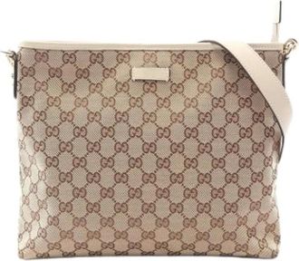 Gucci Pre-owned Vintage Schoudertas - Dames - Vintage Schoudertas - Beige - ONE Size - Leer - Vintage