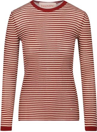 Valentino Garavani Striped Crewneck Knitted T-shirt