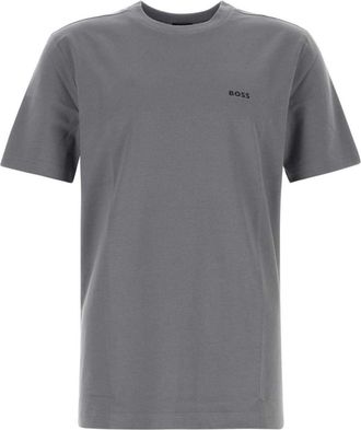 BOSS logo-print T-shirt - men - Cotton/Elastane - 3XL - Grey