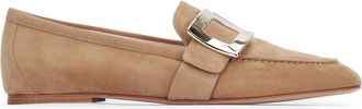Roger Vivier Womens Metal Buckle Loafer 10 - Tan Leather - Size EU 41