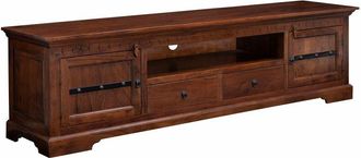 Massivmoebel24 mobile tv in legno di Acacia 200x45x55 nougat laccato oxford 326