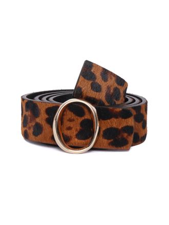 Orciani Leopard Sveva Leo Double Calf Hair Leather Belt