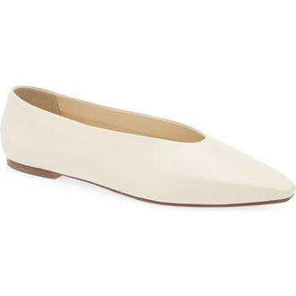 Aeyde Betty Pointed Toe Flat in Creamy at Nordstrom, Size 11.5Us
